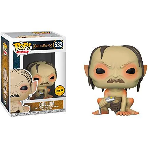Funko Gollum (Chase Edition): Lord of The Rings x POP! Movies Vinyl Figure & 1 PET Plastic Graphical Protector Bundle [#532 / 13559