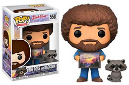 Funko- Bob Ross and Raccoon Figurina, Multicolor, 9 cm (25701)