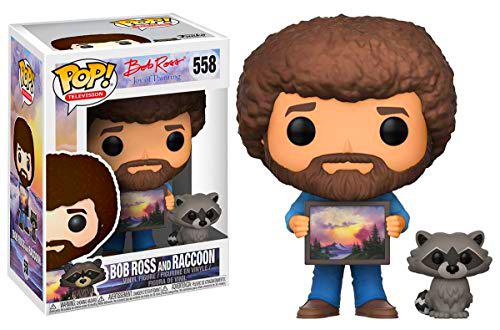 Funko- Bob Ross and Raccoon Figurina, Multicolor, 9 cm (25701)