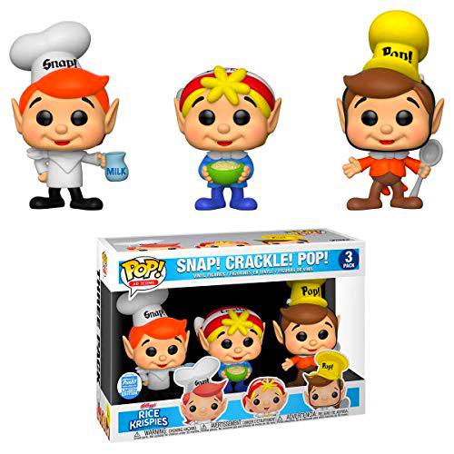 Funko Pop! Iconos de anuncios: Krispies de arroz de Kellogg: ¡Snap! ¡Crepitar! ¡Popular! 3 paquetes