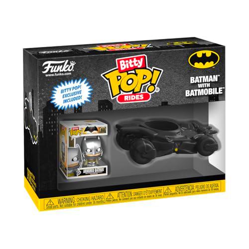 Funko Batman Figura Vinilo Batman with Batmobile - (Bitty Pop! Ride) Unisex Pop! Standard PVC