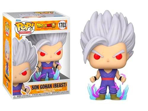 Funko Figura de vinilo de animación de Gohan (Bestia) de gran tamaño + protector pop: Dragon Ball Super Pop! (set de regalo incluido con caja protectora de la marca ToyBop) (Son Gohan (Bestia)