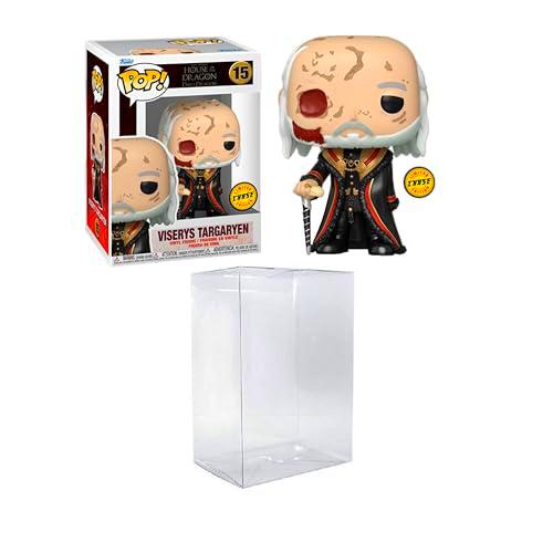 Funko Pop! TV: House of The Dragon Temporada 2 - Viserys Targaryen sin máscara Chase incluido con un protector de ático de Byron