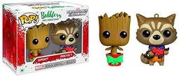 Groot and Rocket Pop Bobblers Hanging Christmas Ornaments Marvel Collectors Corp Exclusives by FunKo