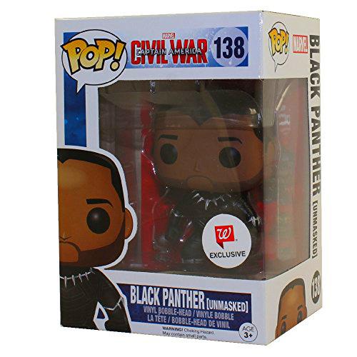 Funko - Figurine Marvel - Civil War - Black Panther Unmasked Exclu Pop 10cm