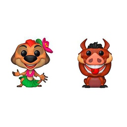 Funko Pop! Disney El Rey León Figurina Timom, Multicolor (36413) + Pop! Disney El Rey León Figurina Luau Pumba