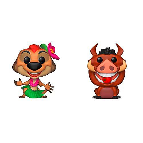 Funko Pop! Disney El Rey León Figurina Timom, Multicolor (36413) + Pop! Disney El Rey León Figurina Luau Pumba