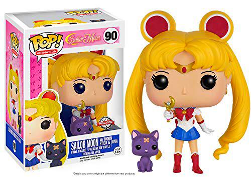 Funko Figura de Vinilo Pop! FK6580 de Sailor Moon de 10 cm con cetro Lunar y Gata Luna