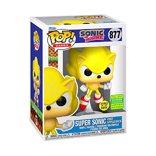Funko 65259 Pop! Games: Sonic The Hedgehog - Primera aparición Super Sonic (Exclusivo de la Convención de Verano 2022 que brilla en la Oscuridad) #877