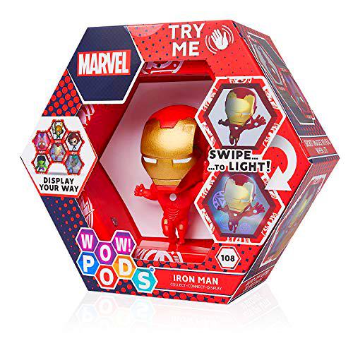 Wow! Pods - Colección Marvel - Iron Man - Figura Coleccionable con luz y Sensor de Movimiento (Deqube 918MVL101601)