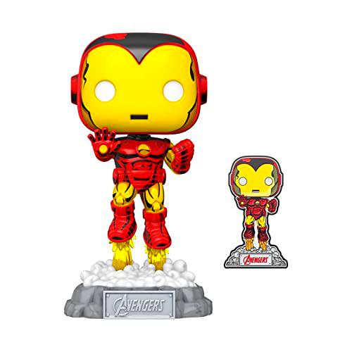 Funko Pop Marvel: A60- Comic Iron Man w/Pin - Amazon Exclusive