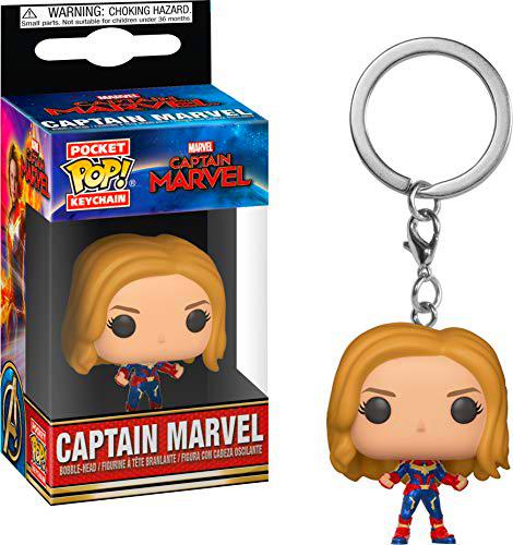 Funko - Pop! Captain Marvel Llavero, Multicolor(Funko 36438)