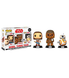 Funko - Star Wars Los Últimos Jedi, Caja con 3 Figuras: Rey Chewbacca, 26487