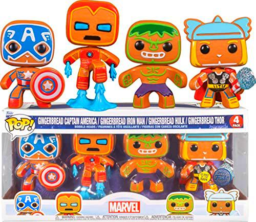 POP! 4 Pack Captain America &amp; Iron Man &amp; Hulk &amp; Thor (Marvel) Special Edition (Glows in The Dark)