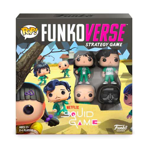 Funko Juegos 60863 Funkoverse: Juego del Calamar 100 Paquete de 4 Juegos de Mesa coleccionables de Estrategia 65551, Multicolor