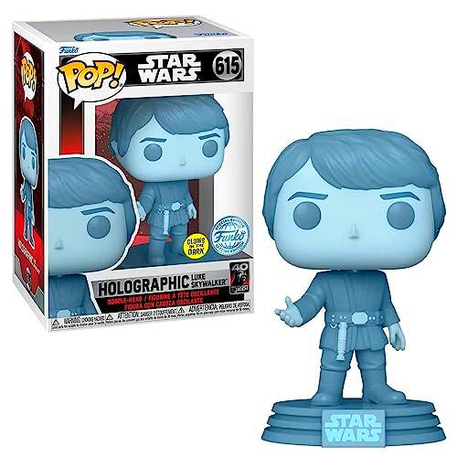 Star Wars Episodio VI Return of The Jedi: Holographic Luke Skywalker 40th Anniversary Glow in The Dark Funko POP! Vinilo