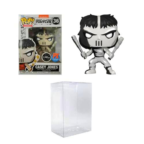 Funko Pop! Comics TMNT Casey Jones Previews PX Exclusive Black &amp; White Chase Bundled with a Byron's Attic Pop Protector