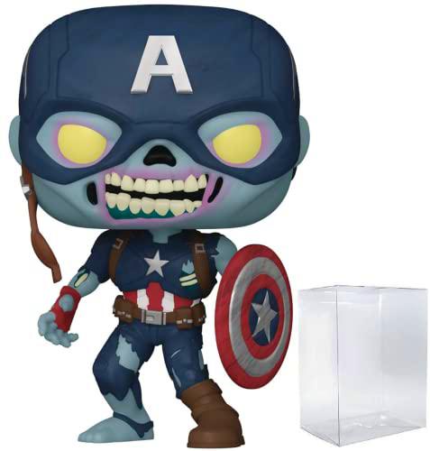POP Marvel: What If? - Figura de vinilo Zombie Capitán América Funko Pop! (incluye funda protectora compatible con caja pop)