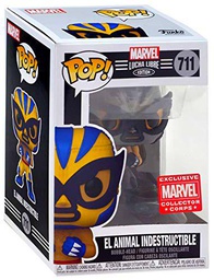 Funko Pop! Marvel Collector Corps Exclusive Lucha Libre #711 B &amp; W El Animal indestructible con estuche acrílico gratis